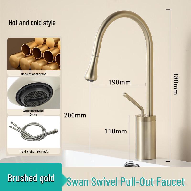 TLXT Pull-Out Swan Neck Kitchen Faucet