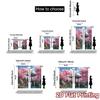 2pcs   2D FLAT PRINTING Curtains (Without Rod) CherryGardenPagoda Chic Curtains&Window Treatment Durable Polyester Curtains