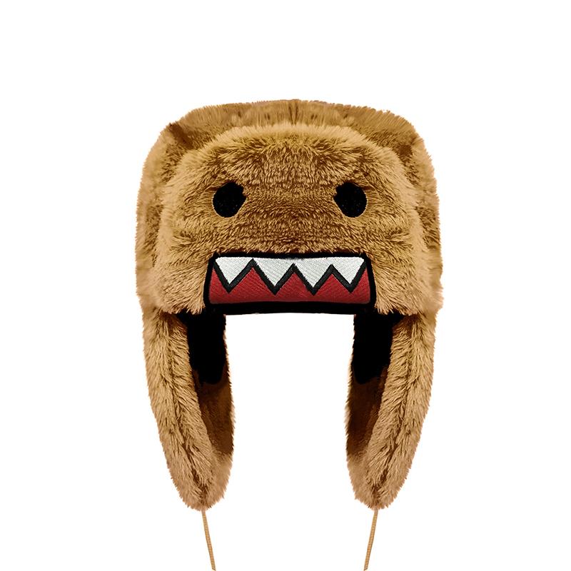 Domo Kun Sprint Autume Brown Hat Ushanka Hat Cute Winter Hat for Boys Girls Kids Cartoon Anime Cap Gorras