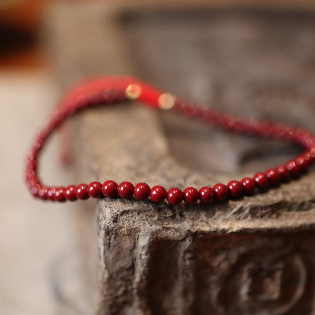 Natural Cinnabar Red Rope Bracelet Hand-knitted Lucky Design Simple Style Daily Casual Fashion Hand Jewelry Accessories