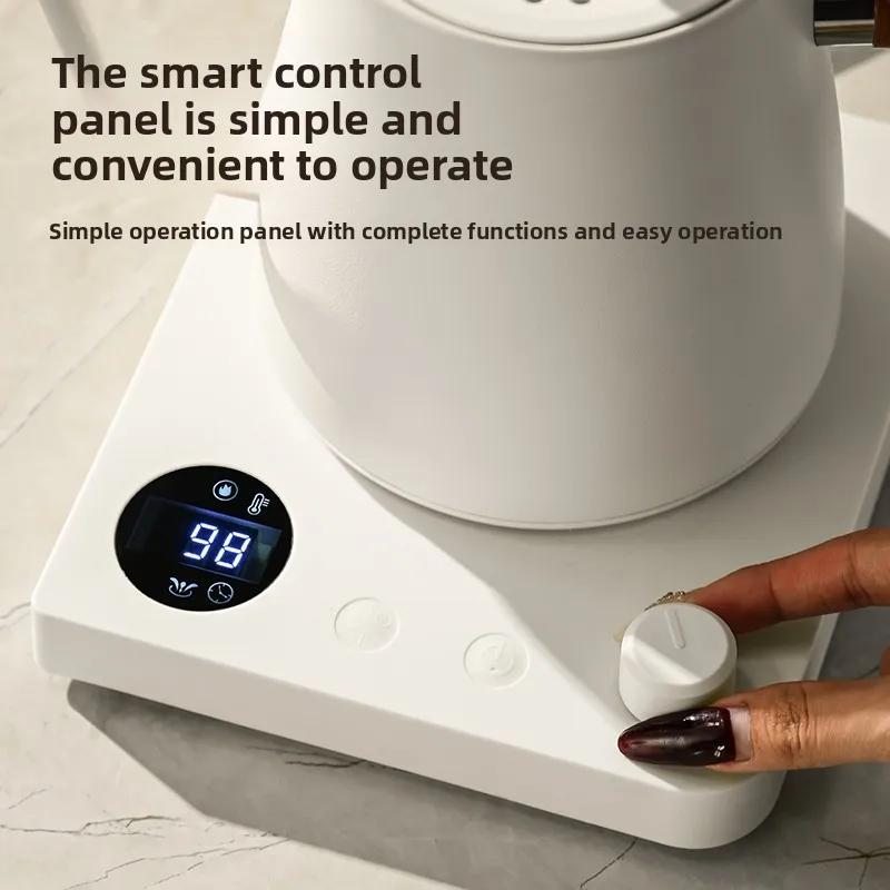 1000W Electric Kettle Household 304 Stainless Steel Coffee Pot Intelligent Temperature Regulation LED Display Safe Anti Scalding