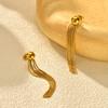 Exaggerate Luxury Long Tassel Earrings for Women, Stainless Steel Gold Color Drop Earrings, Fashion Statement Jewelry Gift