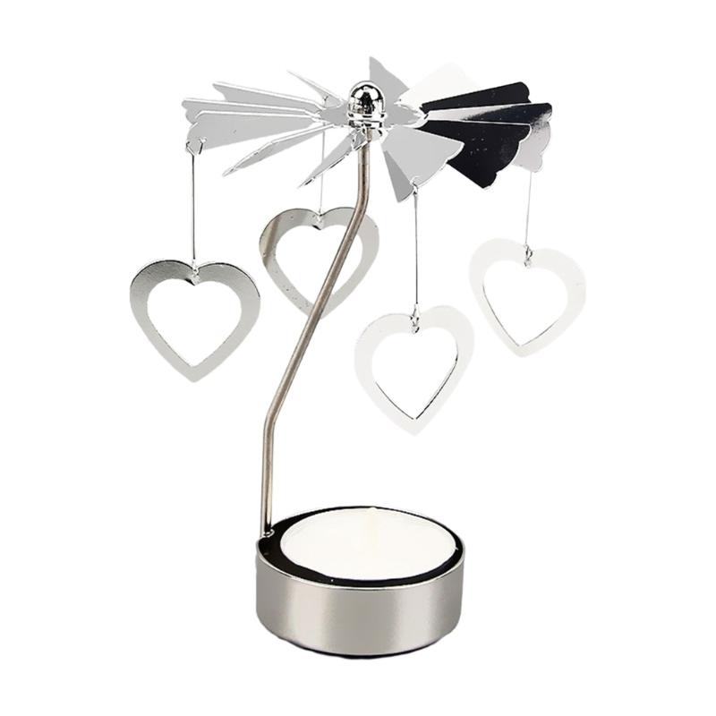 Metal Creative Candle Holder Rotating Candlestick Gift for Women Wife Children