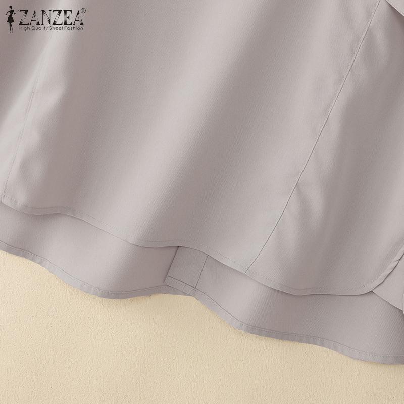 ZANZEA Women Casual Square Collar Summer Short Sleeve Blouse