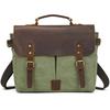 Large Male Genuine Leather Briefcase Handbag Messenger Bag 13" Laptop Briefcase Multifunction Shoulder Bag Canvas Bag Crossbody