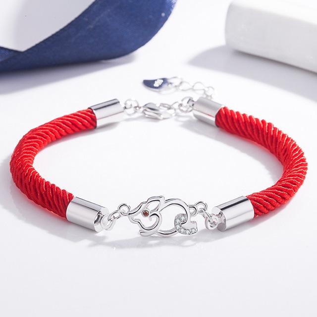 Weihnachtsschwein Armband Kreatives Sternzeichen Niedliches Haustier Schwein Schmuck Weben Partner Schmuck