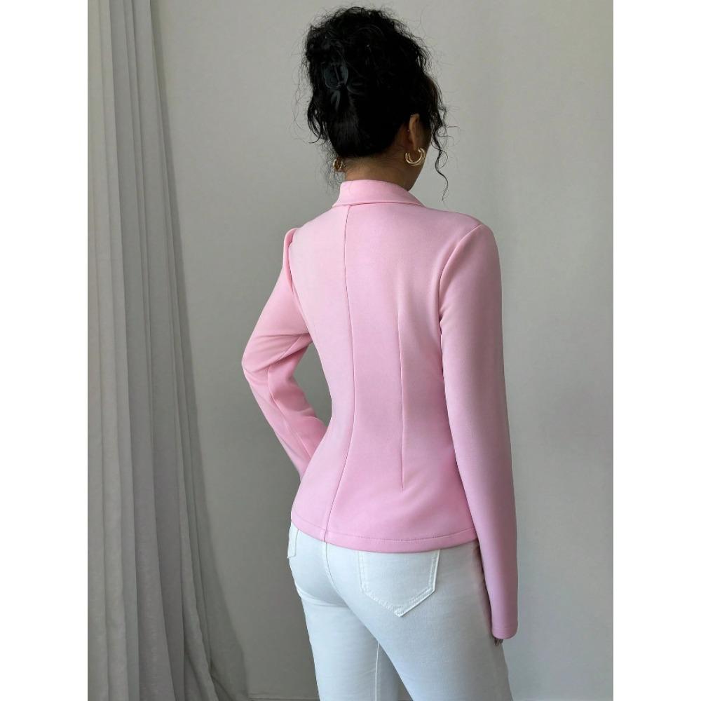 Casual Blazers spring autumn fashion Short jackets women, office lady pink loose thin coats, Single Breasted short suits female
