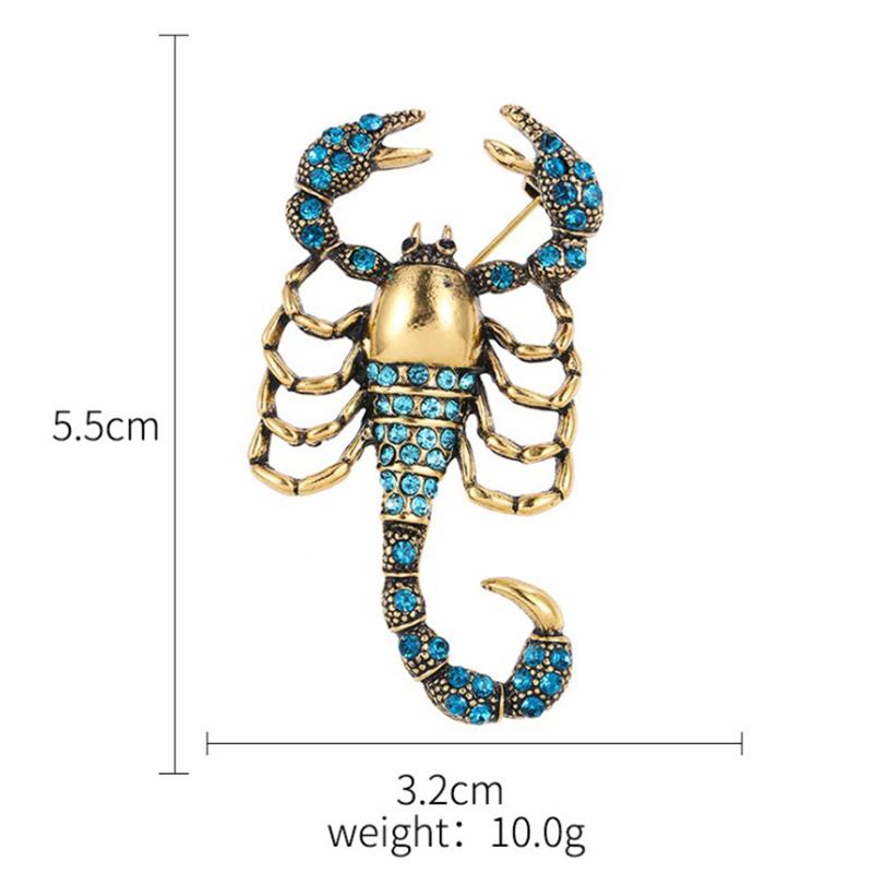1Pc Scorpion Brooches With Rhinestone Alloy Brooch Pin Vintage Jewelry Gift