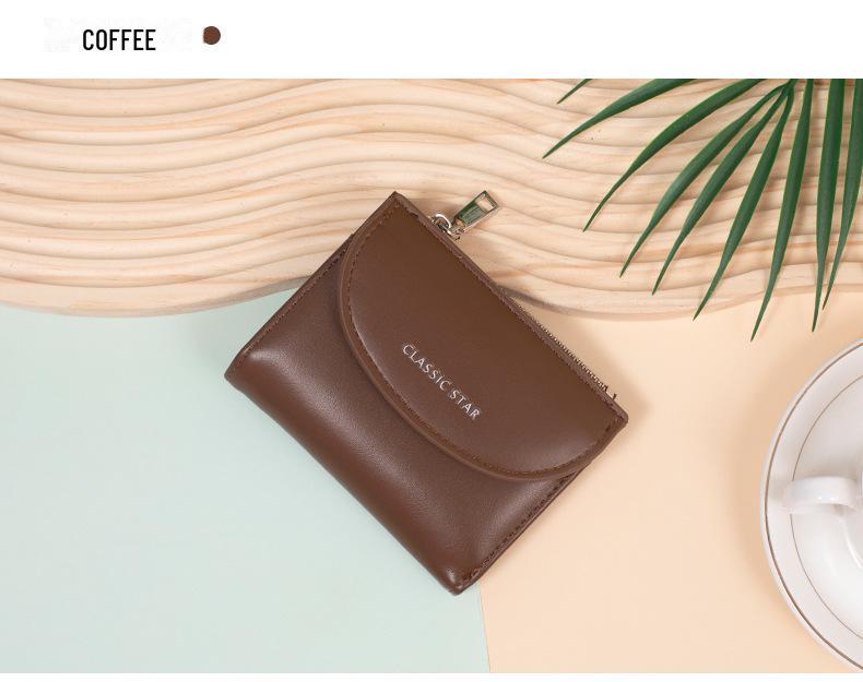 Korean Women's Solid Color Coin Purse: Multifunctional, Large Capacity Card Holder