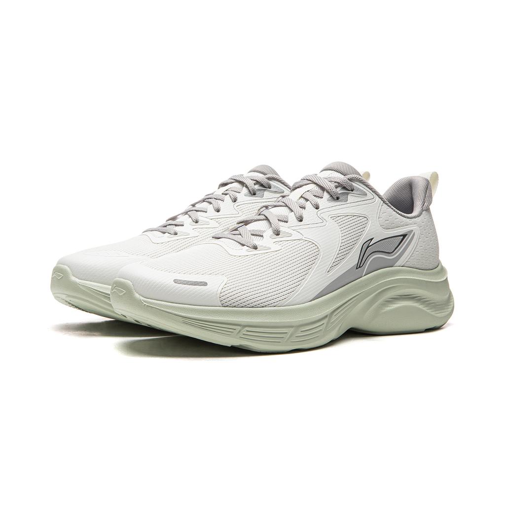 Li Ning Cushioning Slip Resistant Abrasion Resistant Support Lightweight Low Top Running Shoes Men's Chalk Gray ARSW045-4