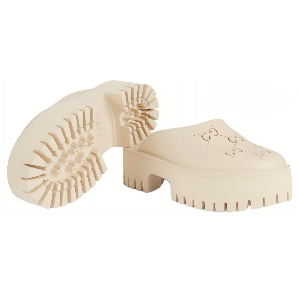 Gucci Wmns Platform Perforated G Sandal 'White Rubber' Women's 663577 JFB00 9022