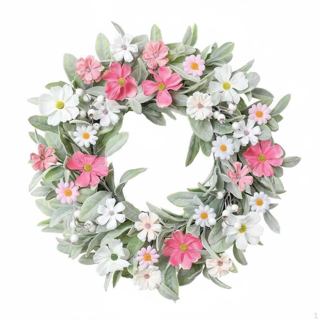 Seasonal Floral Wreath Pastel Colors Easter Realistic Look Decor for Party,