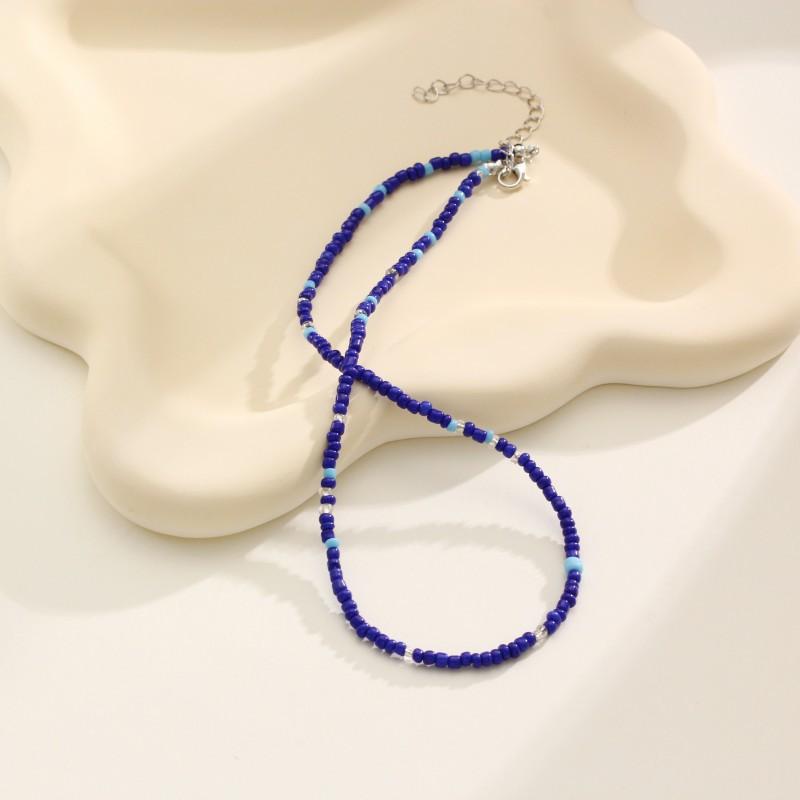 Neue Dopamin-Bonbonfarbe Reiskorn-Halskette, Böhmische Handgemachte Perlen-Halskette Schmuckzubehör