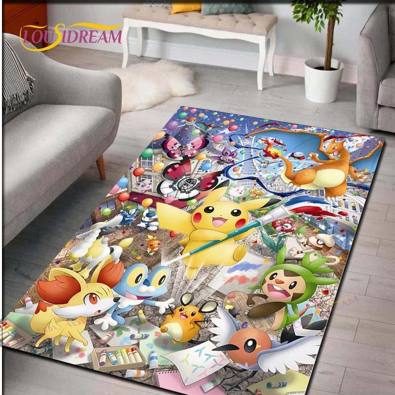 Pokemon Rug Cartoon Carpets Anime Carpet Living Room Tea Table Mats Bedroom Rug Washable Floor Mats Household Area Mat Gift