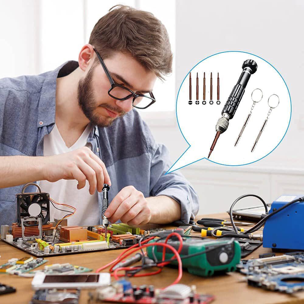 Precision Aluminum 5-in-1 Screwdriver Set for Watch Repair