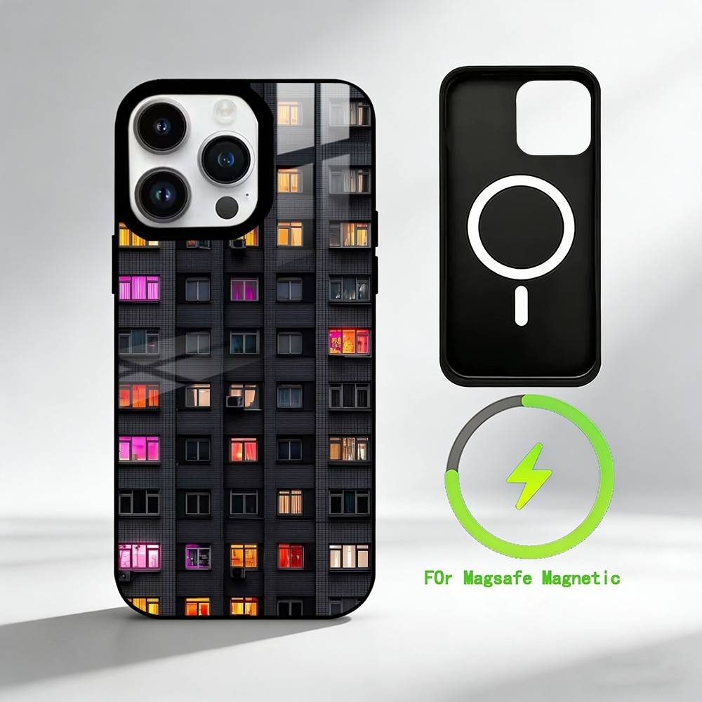 

A-Art architecture Phone Case For iPhone 17 16 15 14 13 12 Pro Max Plus for Mirror Wireless Magnetic Cover iPhone17
