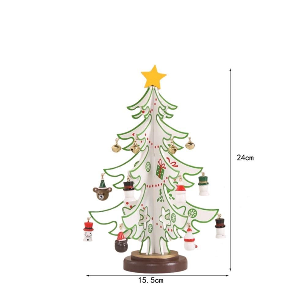 Wooden Material Christmas Tree Ornament Stereo Structure Christmas Decoration  Home