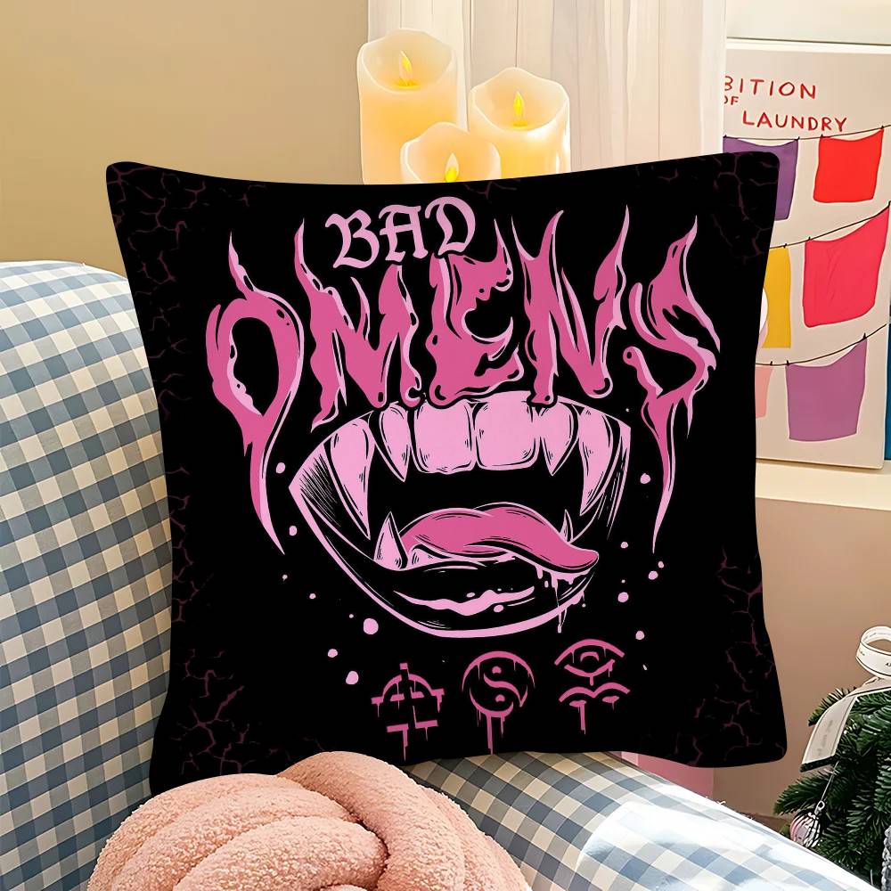 1Pc Bad Omen Cartoon Character Pillow Case Fashion Square Pillowcase Bedroom Sofa Room Ins Decoration Leisure