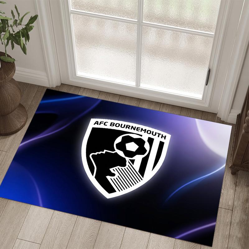 Bournemouth Football Design Crystal Velvet Carpet Cozy Non?Slip Printed Rug For Bedroom Living Room Entrance