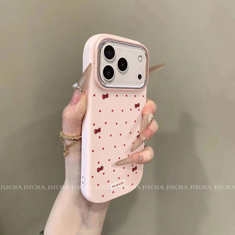 Applicable red polka dot Hello Kitty Apple 17promax phone case dopamine niche iphone16 cute 15