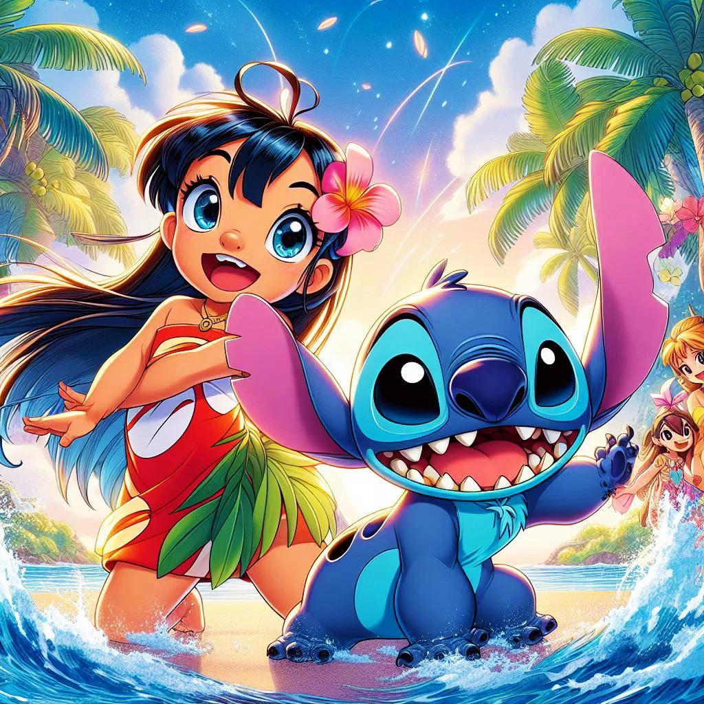 

Алмазная живопись своими руками Лило и Стич Набор для вышивания крестом Мозаичное искусство Алмазная живопись Полный круглый алмаз Украшение для дома Round 20x20cm