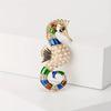 Creative Exquisite Crystal Sea Horse Brooch Badges For Women Men Fashion Classic Design Animal Pin Corsages