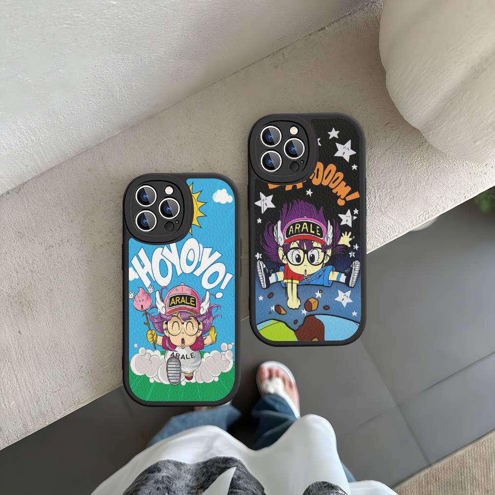 Cartoon Dr Slump Arale Phone Case For IPhone 16 15 14 13 12 11 Pro Max Plus Shockproof Leather Cover