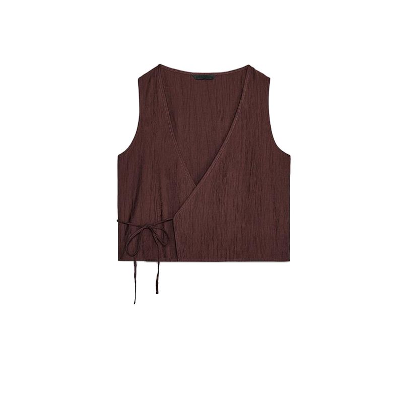 

Wrinkle Effect Vest Style Tops Vest 5427722 Mid Waist Mid Length Long Length Midi Dress 5427428 Burgundy wine red Tops L