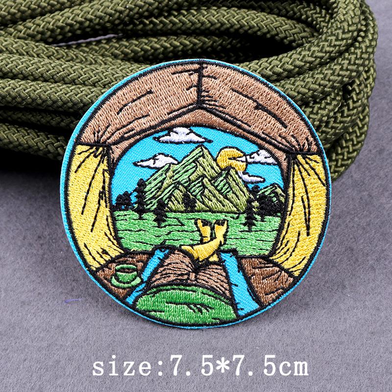 Abenteuer Camping Aufnäher Für Kleidung Wildnis Outdoor Aufnäher Aufbügel Aufnäher Für Kleidung Schmelzbar Stickerei Aufnäher Für Kleidung