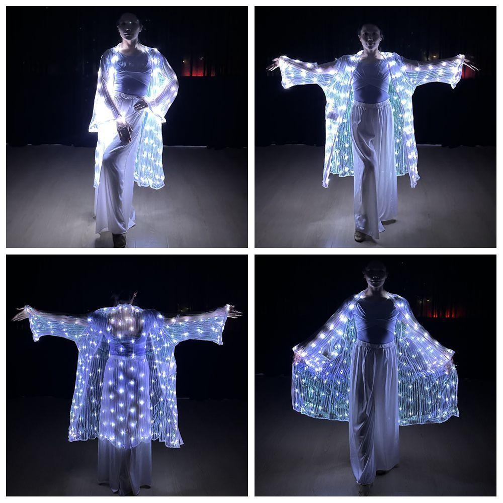 Stage Performance Light Up Cardigan Polyester Sheer Cover Up New Luminous Dance Costume