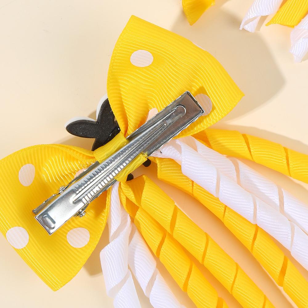 2Pcs Cute Bees Ladybug Hair Clips Insect Ponytail Hairpin Girls Kids Children's Trendy Animal Playful Headwear Hair Accessories