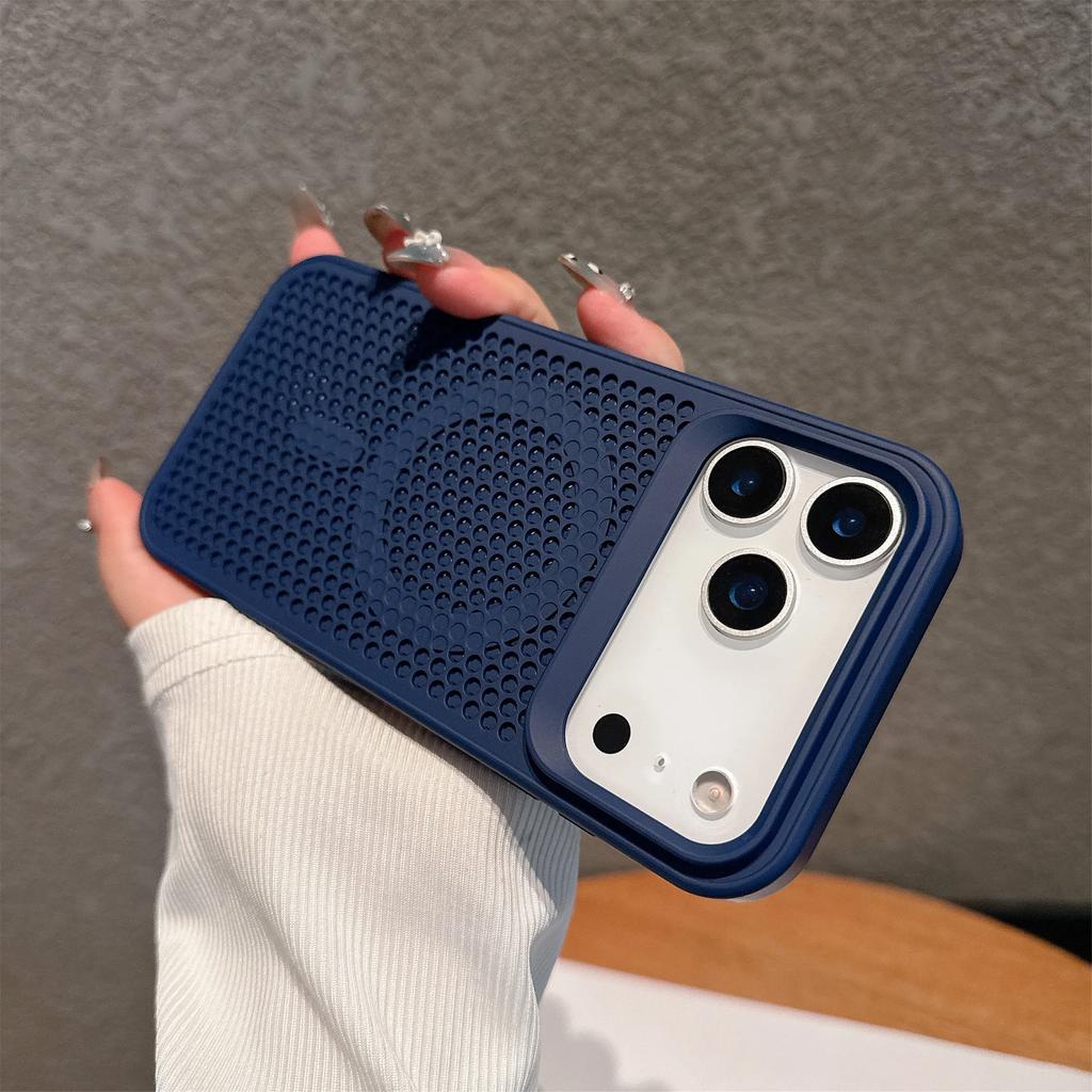Wärmeableitendes Mesh für Magsafe Wireless Charging Case für iPhone 17 16 15 14 Plus 13 12 Pro Max 17 Air Atmungsaktive Hartschale