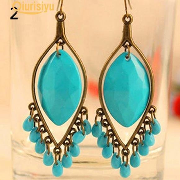 

Женщины Винтаж Богемия Tassel Вода Drop Dangle Крюк Серьги Украшения Подарок