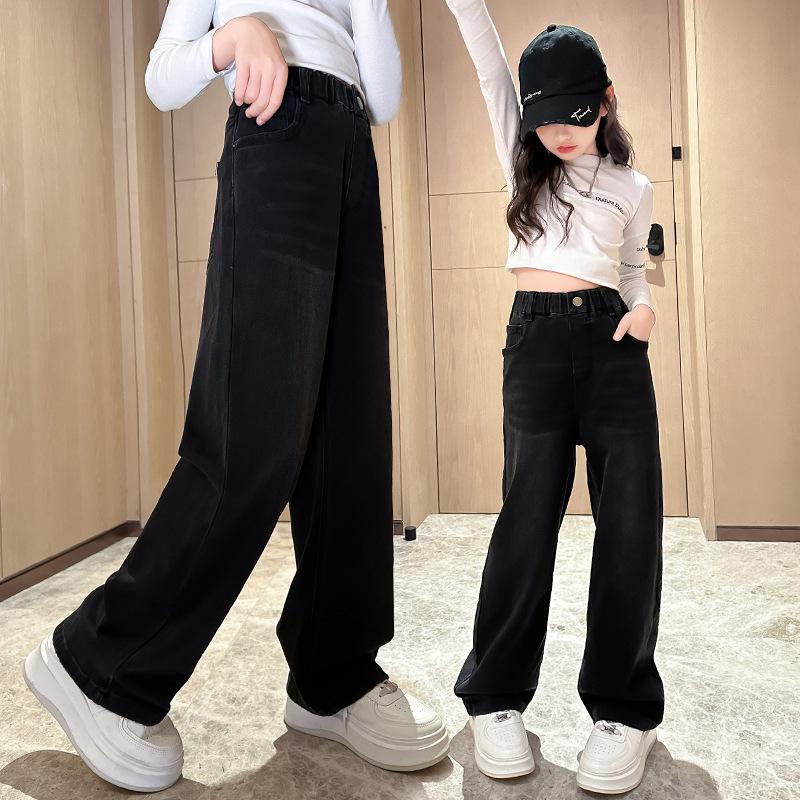 

Черные джинсы скинни для девочек - Осенне-зимние модели прямого и широкого кроя 140 cm