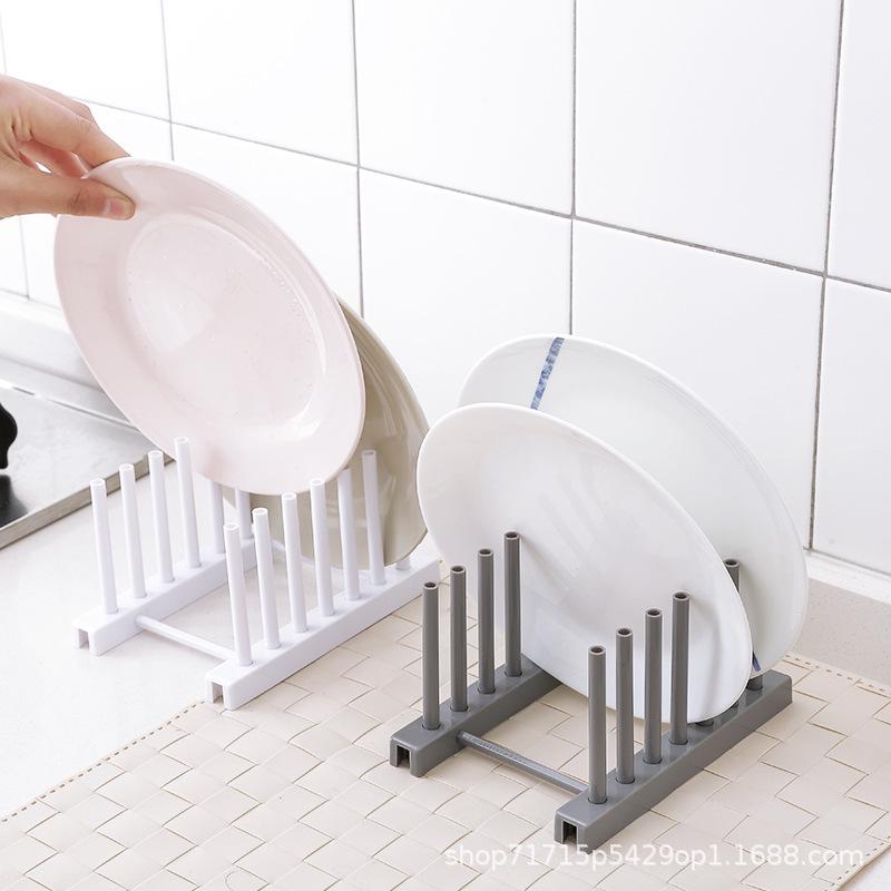 Multifunctional Plastic Kitchen Drain Rack for Bowls and Plates - Cabinet Storage Organizer