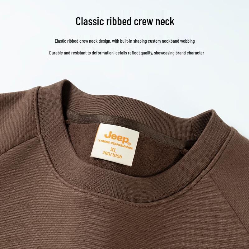 JEEP Men's Heavyweight Thermal Fleece-Lined Crewneck Sweatshirt
