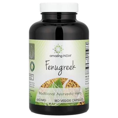 Fenugreek 610mg Veggie Capsules, 180 Count