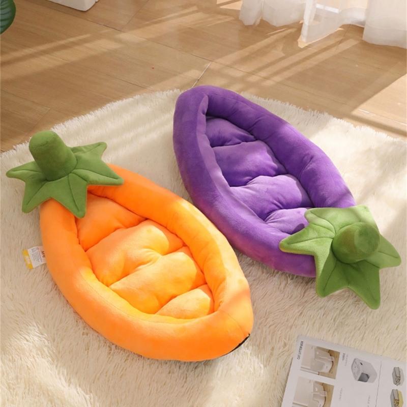 Leaf Pattern Pets Bed Semi Enclosed For Cats And Small Dogs Comfortable and Soft Mat Sleep Pad