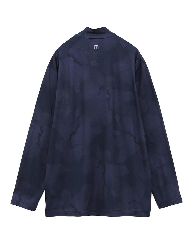 TravisMatthew Men's Long Sleeve Mock Neck Shirt (Chest Pocket, Brushed, Stretch) / Golf Undershirt / 7AK031 Total Eclipse M