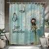 Bohemian Butterfly Dandelion Shower Curtain Blue Nature Boho Bathroom Decor Waterproof Polyester Spa Curtain Just Breathe Art
