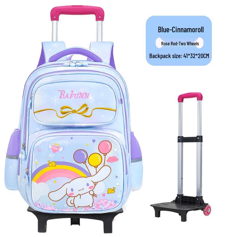 Velký batoh na kolečkách pro dívky 2.-4.-6. třídy, věk 7-12 let, s dvojitými ramenními popruhy