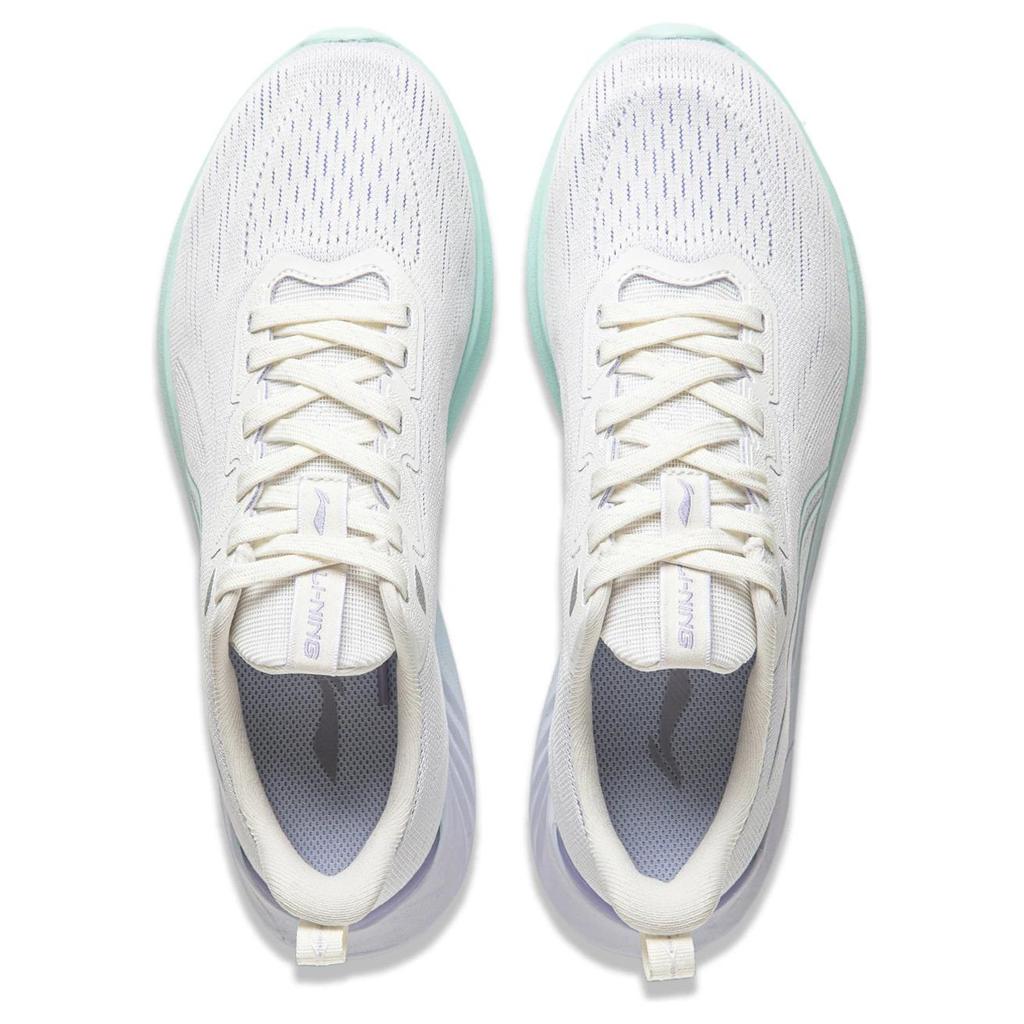 New LiNing Qingyi Cushioning Wear Resistant Low Top Casual Running Shoes Women's White Purple ARSU016-1