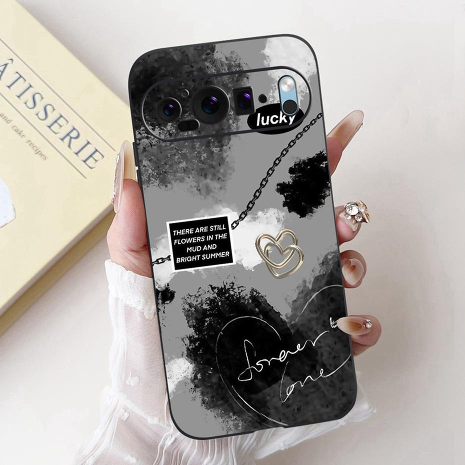 Fashion Painting Phone Case For Google Pixel 9 Pro 9A Black Silicone Soft Cover For Google Pixel9 9A 9Pro Cases Bumpers