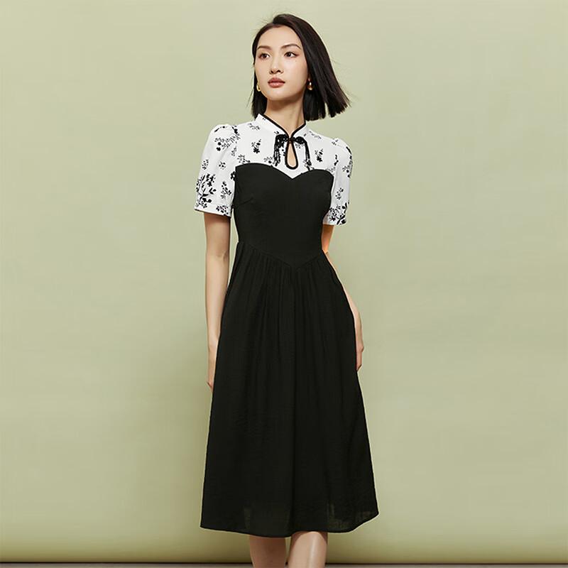 Women's New Chinese Style Modified Cheongsam Mid-length Dress