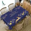 Christmas Tablecloth Blue Christmas Eve Pattern  Year Party Tablecloth Home Room Decoration Rectangular Waterproof Tablecloth