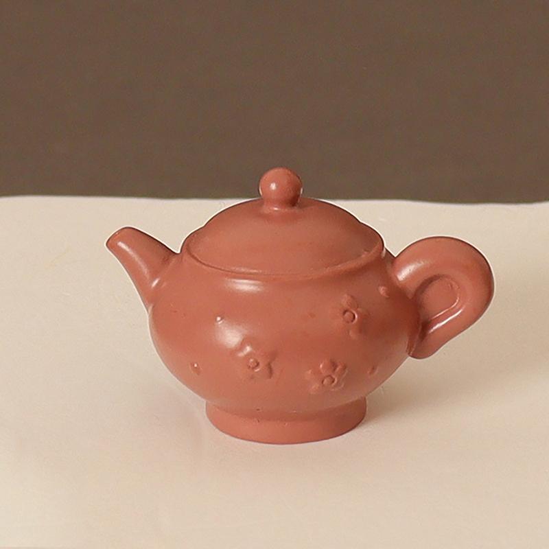 5Pcs/Set 1/12 Dollhouse Simulated Teapot With Cups Set Dollhouse Miniature Kitchen Decoration Dolls House Accessories