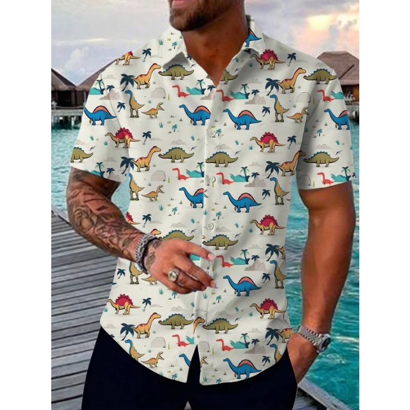 Neuer Eingang Übergrößen Herren Hawaiianisches Hemd 3D Tier Katze Druck Hemd Herren Sommer Mode Lässig Kragenhemd Knöpfbares Hemd