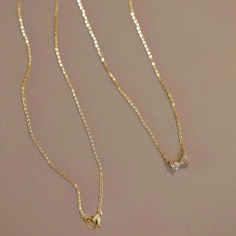 Huitan New Sweet Bowknot Pendant Necklace for Lady Simple Stylish Romantic Neck Accessories Women Trendy Wedding Party Jewelry