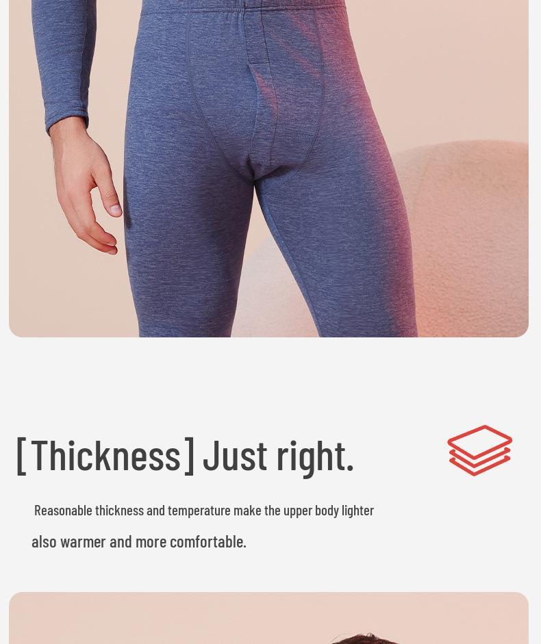 Men's and Women's Ultra-Thick Merino Wool Base Layer: Warm, Skin-Friendly, Round Neck Set for Autumn and Winter