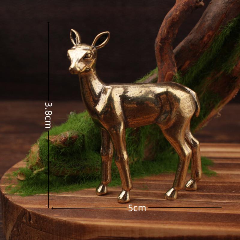 Solid Plum Blossom Deer Reindeer Craft Brass Cross-Border Hot Selling Ornament